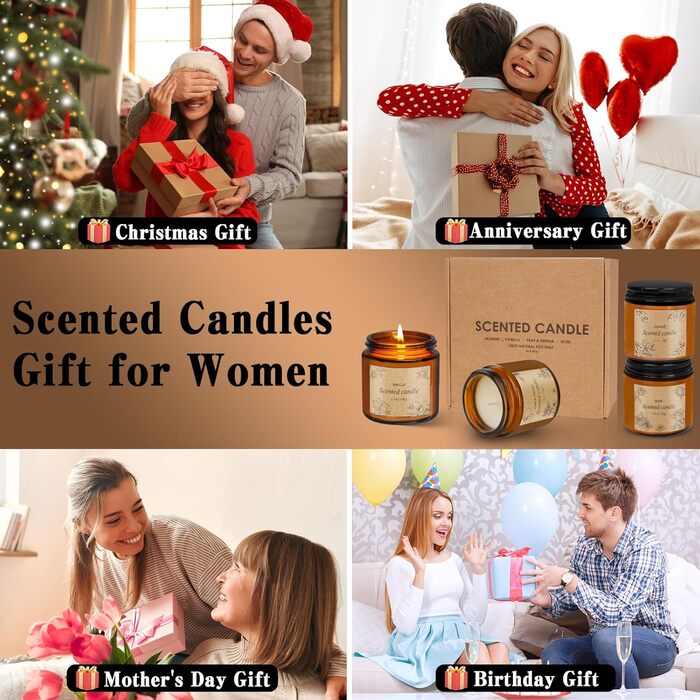 Ароматизована свічка у склянці 4 шт. YUEONEWIN