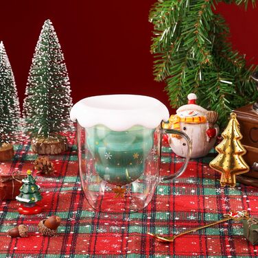 Двостінний келих для лате з різдвяною ялинкою 270 мл. ecooe