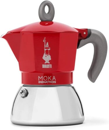 Кавоварка Moka Induction 150 мл на 4 чашки, червоний Bialetti