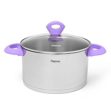 Каструля зі скляною кришкою Fissman MIRABELLE 24x13,5 см на 6,1 л (5407)