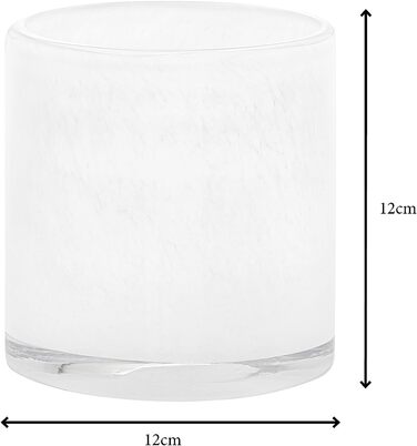 Свічник скляний, розмір M, 12 x 12 см білий SAGA Blomus