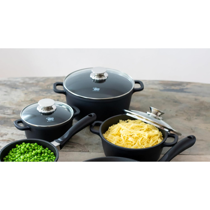 Каструля 1,3 л алюмінієва зі скляною кришкою 16 см Alucast ELO