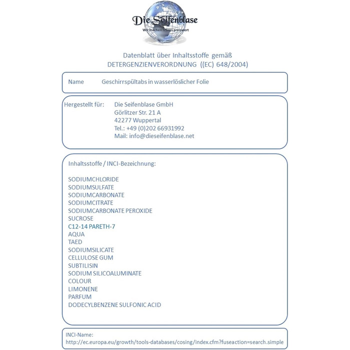 Набор таблеток для посудомоечной машины 550 шт Die Seifenblase