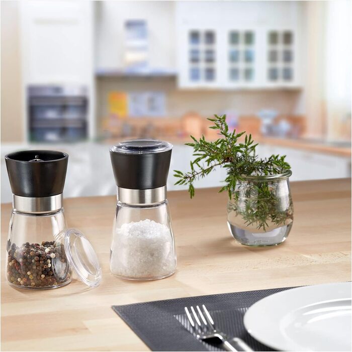 Дисплей Westmark, Вміст 6 дозаторів, Ємність 190 мл кожен, Скло/нержавіюча сталь/пластик, Прозорий/Чорний/Сріблястий, 63592611 (Подрібнювач спецій, 2 шт., Чорний)