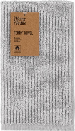 Рушник махровий Ardesto Air, 30х50см, 100% бавовна, сірий