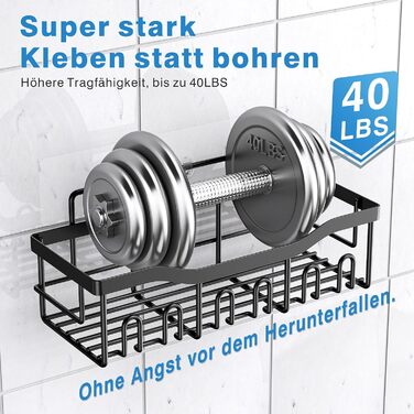 Набір настінних полиць для ванної кімнати, 4 предмети, чорний Handwise