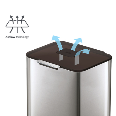 Контейнер для сміття з двома баками 60 л металік Totem Compact Joseph Joseph