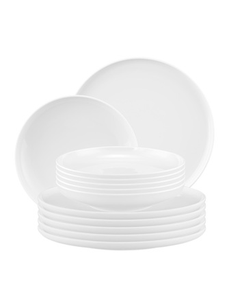 Набір тарілок на 6 персон, 12 предметів, білий Sento Home Seltmann Weiden