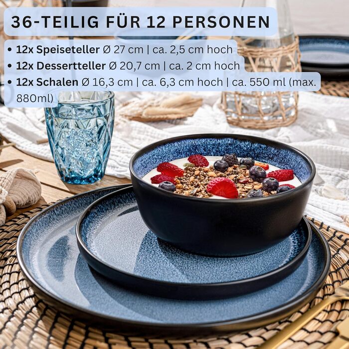 Кам&39яні миски для пасти, 6 предметів, набір мисок для пасти на 6 осіб, набір мисок, придатний для миття в посудомийній машині та мікрохвильовій печі, велика багатофункціональна миска темно-сірого кольору 750 мл VALUE COLLECTION (Aruba, набір посуду, 36 