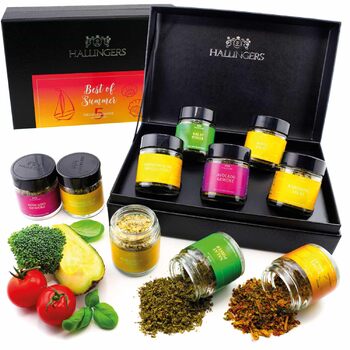 Класичний набір спецій Hallingers - Подарунковий набір спецій ручної роботи, 12 спецій з усього світу (Набір) - Літній подарунок та ідеальний подарунок для барбекю День народження, вітання, новоселення, річниця, вільний час Класичні спеції., 12 спецій (73