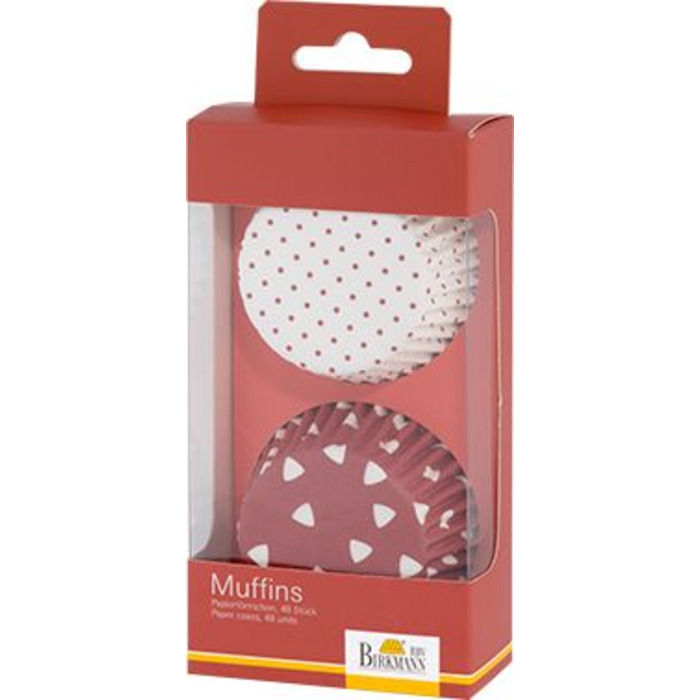 Набір форм для випічки маффінів, 48 шт, 7 см, червоний / білий, Colour Splash RBV Birkmann