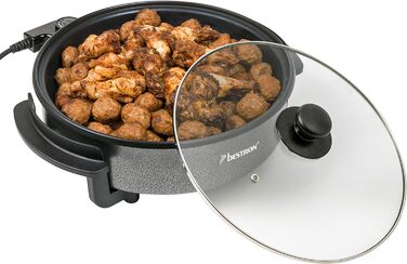 Многофункциональная сковорода Ø40см со стеклянной крышкой, антипригарное покрытие, 1.500 Вт, AHP1800Z, цвет черный (Ø 28.5 см)