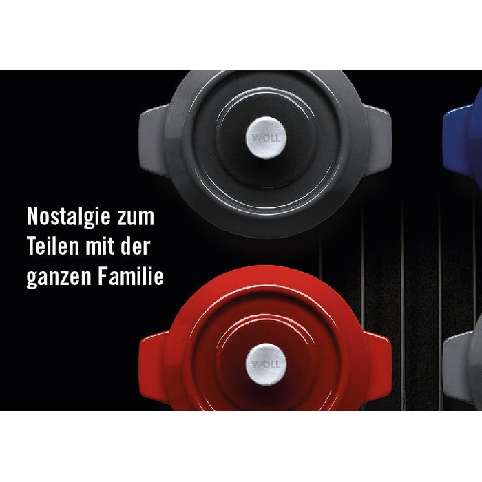 Чавунна каструля синього кольору з кришкою та силіконовими ручками 24 см Woll