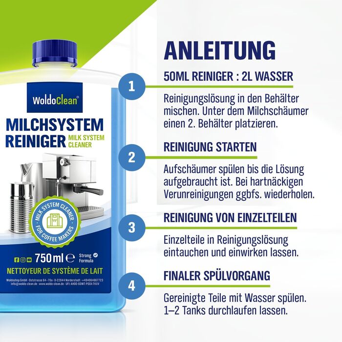 Засіб для очищення молочної системи 750 мл WoldoClean