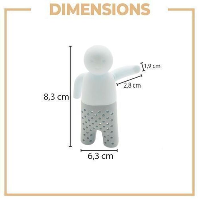 Силіконове ситечко для чаю у формі чоловічка 6,3 х 8,3 см Retoo