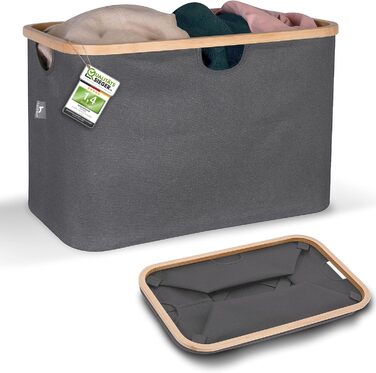 Кошики для зберігання, сумісні з IKEA Полиця KALLAX - Кошик для зберігання деревини Малий антрацит - Коробка для зберігання Полиця Кошик для зберігання - Паперовий ящик Кошик з фетру Складний кошик для білизни (60 л, темно-сірий)