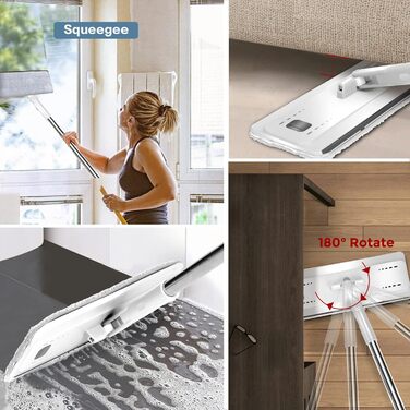 Швабра та відро з 5 миючимися мікрофібровими накладками 140 см Masthome