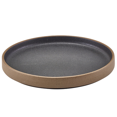 Тарілка презентаційна 20*2.5 см із низьким вертикальним бортом, Kava Black Stoneware Raw Wall, GenWar