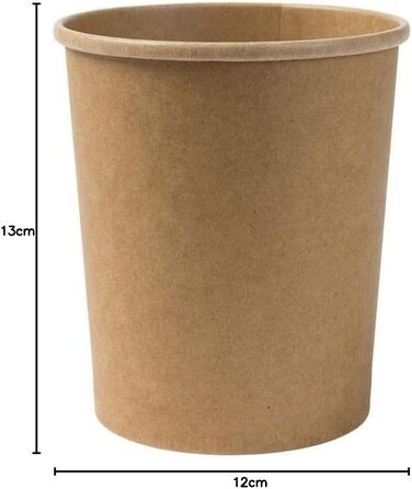 Стаканчики BIOZOYG з органічного паперу, харчові стаканчики, крафт-картонні стаканчики, коричневі I, компостовані стаканчики, стаканчики для супу на винос, стаканчики для морозива, картонні I, 25 органічних одноразових стаканчиків, біорозкладні, 200 мл (8