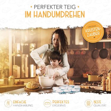 Форма для випікання хліба KRUSTENZAUBER з кришкою та кошиком для розстойки - міцна чавунна форма для випікання 28 см - ідеально підходить як форма для хліба, форма для випічки тостів, форма для хліба, чавунна каструля, аксесуари для випікання хліба, горщи