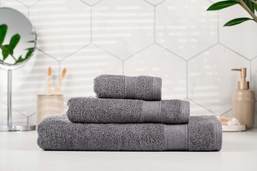 ARDESTO Рушник махровий SuperSoft, графіт, 30х50см, 100% бавовна