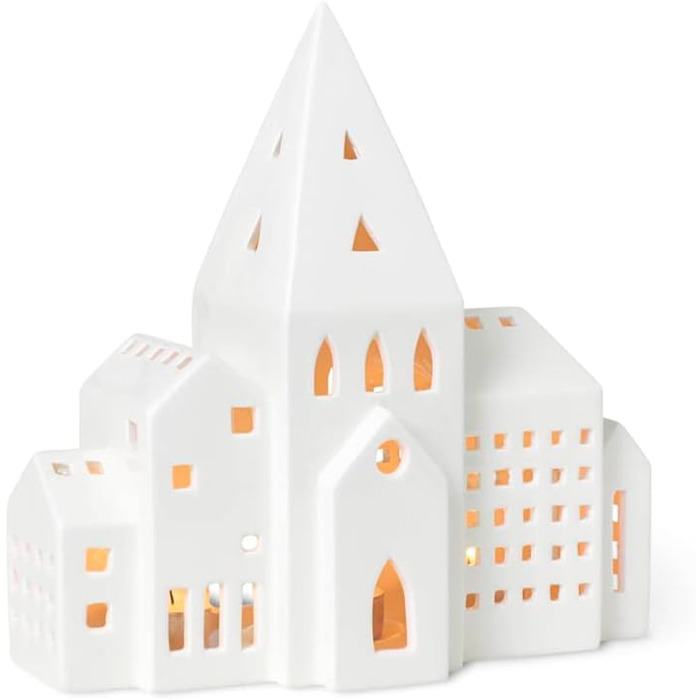 Свічник-будиночок для чайних свічок 21 см білий Lichthaus City Urbania Kähler