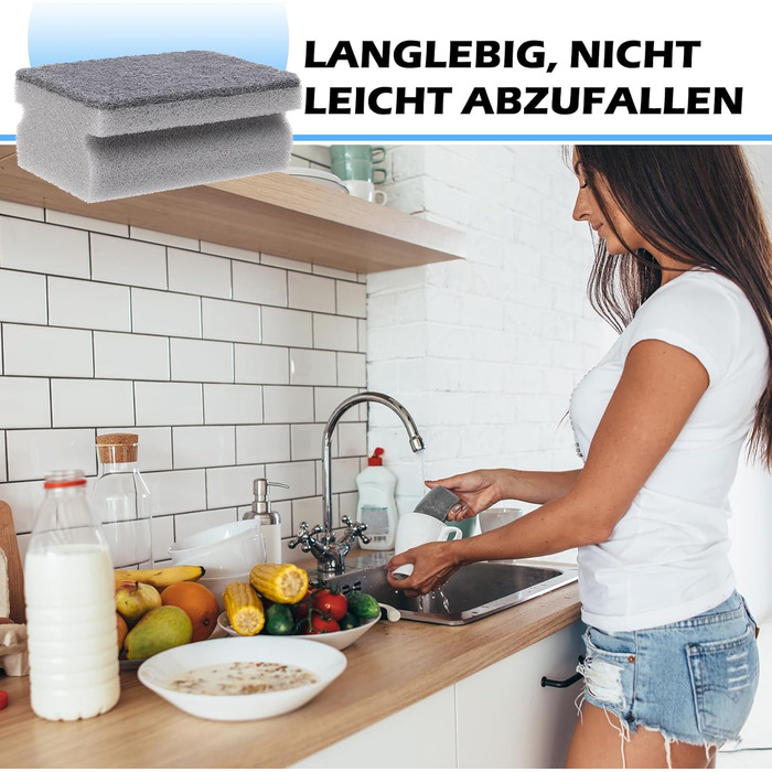 Набір губок для миття посуду 12 шт. 10 x 7 x 4,5 см сірий dusaniyali