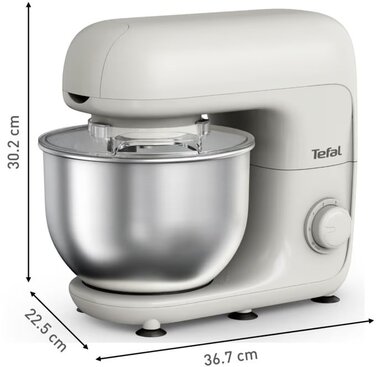 Tefal Міксер планетарний Bake Essential 800Вт, насадки-3, чаша-нерж., метал, 4.8л, білий
