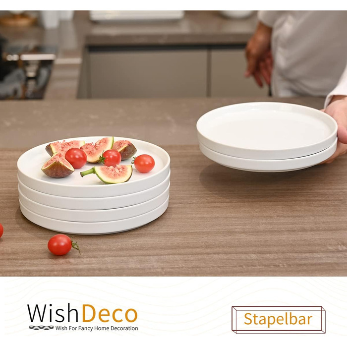 Набор десертных тарелок 18 см, 6 предметов, белые WishDeco