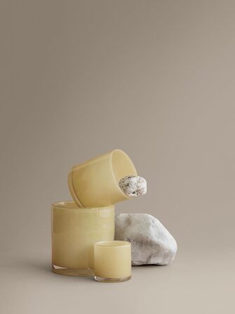 Подсвечник стеклянный, размер S, 8 x 8,5 см желтый SAGA Blomus