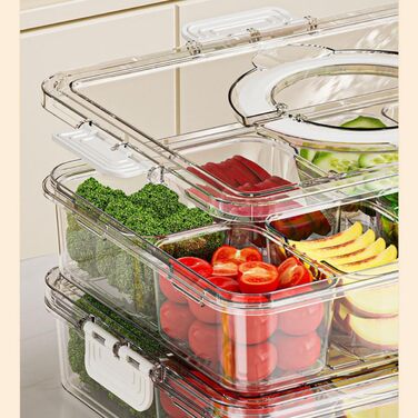 Сервірувальна тарілка для снеків, контейнер для солодощів та горіхів із пластику з кришкою з 8 відділеннями, тарілка для снеків з фруктами, коробка для зберігання десертів, спецій (прозора з 8 відділеннями)