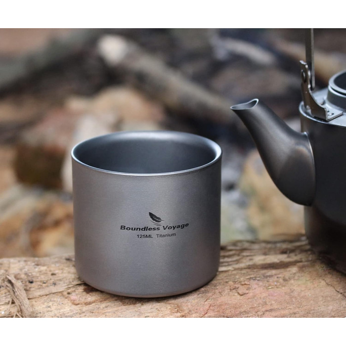 Титановий кухоль двошаровий ізольований 125 мл iBasingo