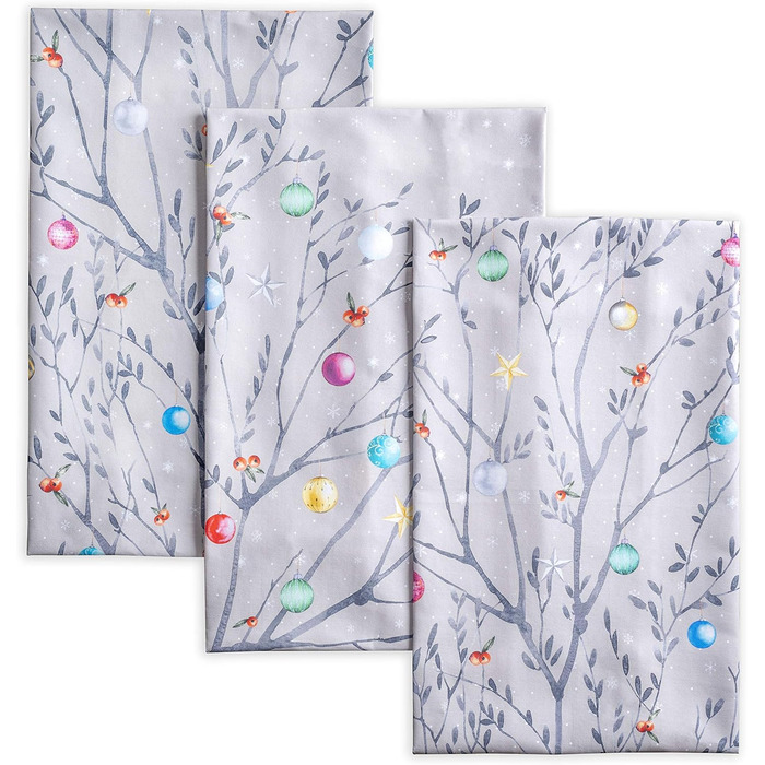 Набір із 3 багатоцільових кухонних рушників Барних рушників День подяки/Різдво (50 см x 70 см) (10 - Різдвяні казки, 50 x 70 см (Набір із 3 шт.)), 39 Hermine Noel