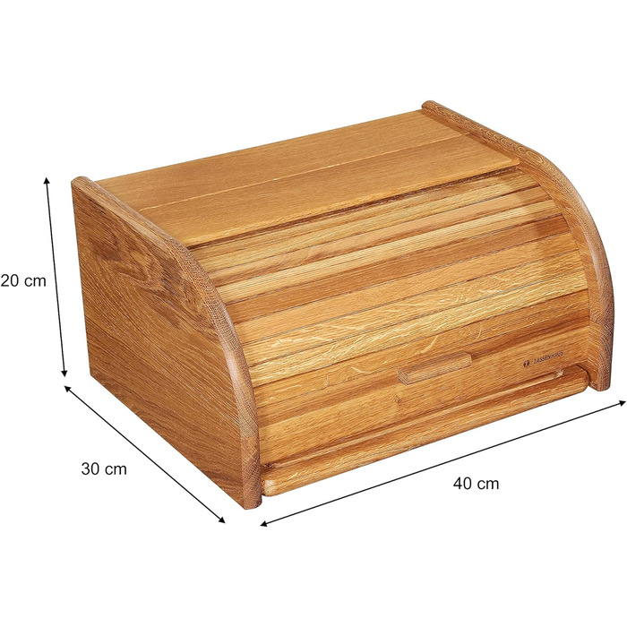 Хлібниця Zassenhaus Country, Хлібний кошик з рулонною кришкою та обробною дошкою, Дуб 40 x 30 x 20 см Хлібниця Zassenhaus Кантрі Дуб коричневий