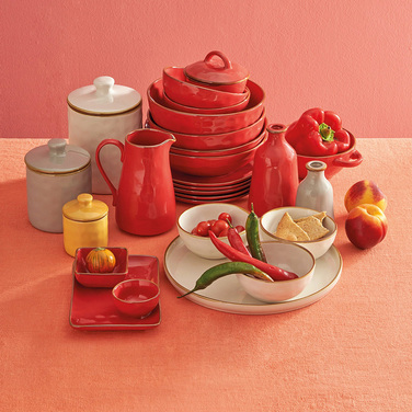 Тарілка обідня Rose&Tulpani Milano CONCERTO CORALLO, керамограніт, корал, діам. 27 см