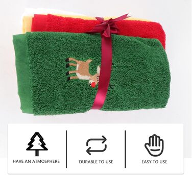 Набір з 4 різдвяних кухонних рушників 45 x 32 см Ciieeo