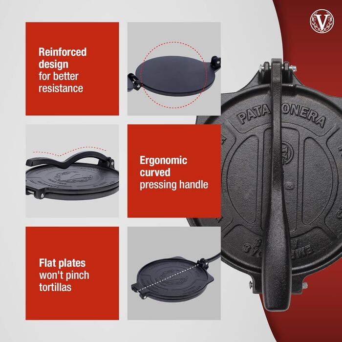 Пресс для тортильи ручной 20,3 см Victoria