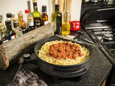 Многофункциональная сковорода Ø40см со стеклянной крышкой, антипригарное покрытие, 1.500 Вт, AHP1800Z, цвет черный (Ø 28.5 см)