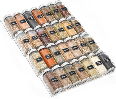 Органайзер для спецій пластиковий розсувний, 41,9 x 40 x 3,7 см, прозорий Lifewit