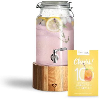 Скляний диспенсер для напоїв 3,8 л з краном та підставкою Springlane Kitchen