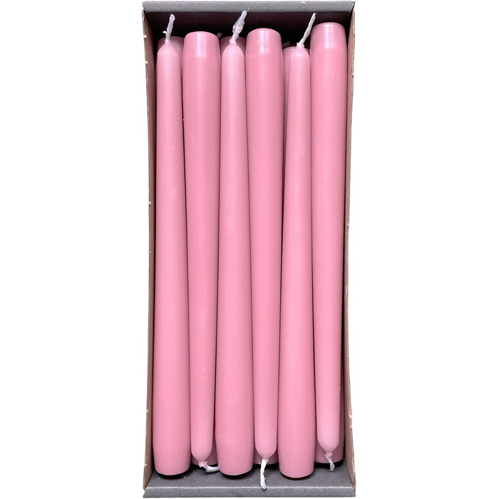 Конічних свічок 2.3 x сертифіковані RAL, без протікання та диму, час горіння приблизно 8 годин прикраса столу та свічник (25 см, антично-рожевий), 12