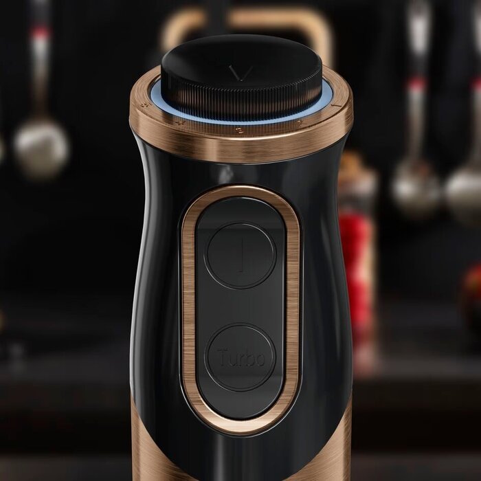 Tefal Блендер погружной Quickchef 1000Вт, 3в1, чаша-800мл, чоппер-500мл, турборежим, черно-бронзовый