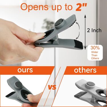 Набір прищіпок-затискачів із магнітом, сірого кольору 12 шт TACGEA