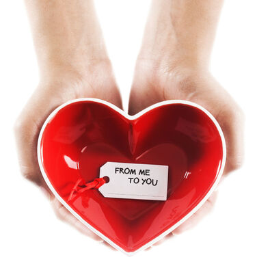 Миска у вигляді серця, біла / червона Sagaform