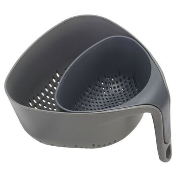Набір друшляків із закругленими куточками Joseph Joseph Nest Colander, сірий, 22,1 х 23,5 х 13,3 см, 2 пр.