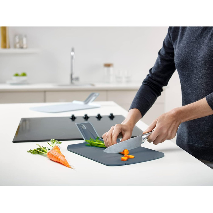 Складна обробна дошка Joseph Joseph Chop2Pot Plus з ручкою - (Синя, маленька - Упаковка з 2 шт. )