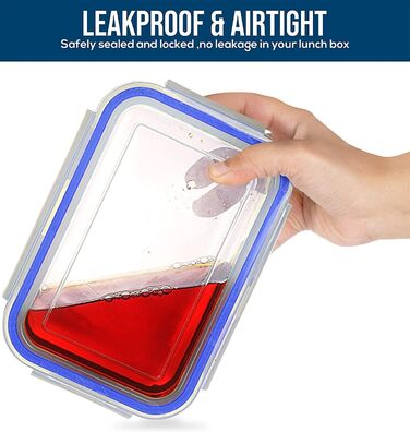 Банок для зберігання з кришками (9 контейнерів, 9 кришок) Контейнери для зберігання продуктів для кухні, кухонний органайзер без бісфенолу А (6 упаковок, синій), 18