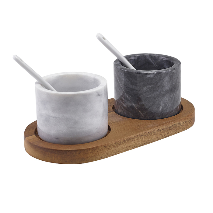 Набір для спецій, сіль-перець, мармуровий, GenWare