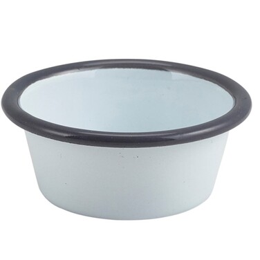 Соусник 8х3,2 см, 90 мл, эмаль, серый ободок, GenWare