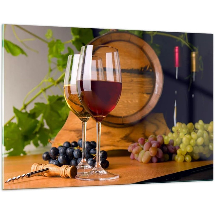 Настінні картини декор вітальні бочка з алкоголем пляшка напій картини на склі 120x80 см скляна картина спальня декор кухні настінне мистецтво друк мистецтва великий XXL настінна декорація картина зі скла сучасний GAA120x80-2238 120L x 80B см